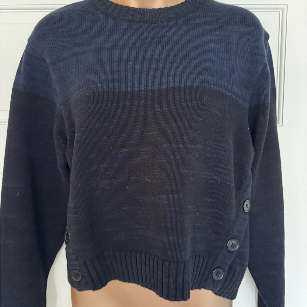 Navy & Black Cleobella Sweater with Button Detail